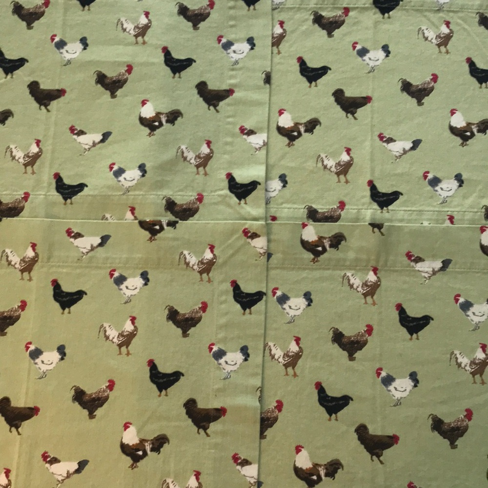 4 Bod Rum Farmhouse Chicken Rooster Print Placemats Dining Kitchen Table Green